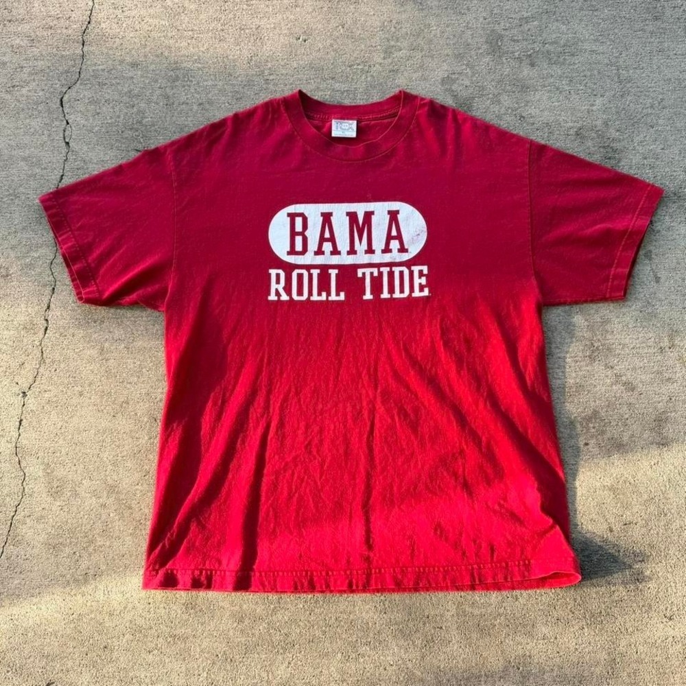 Vintage 90s Alabama Crimson Tide Bama Roll Tide Graphic Tee Red XL